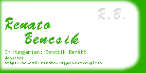 renato bencsik business card
