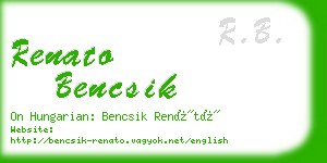 renato bencsik business card